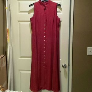 Red David Warren Button Down Dress